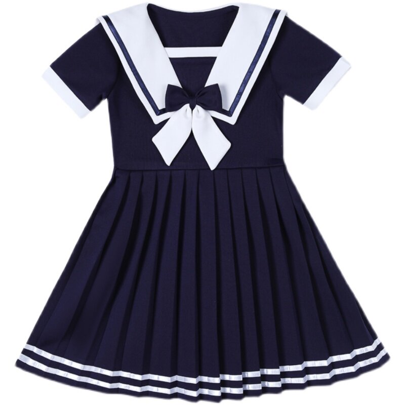 女童jk制服裙连衣裙百褶裙儿童短袖夏季海军领日系学院风校服裙子