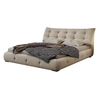 佐慕意式极简雪尼尔绒布艺床棉麻布软包双人主卧大床高端现代简约