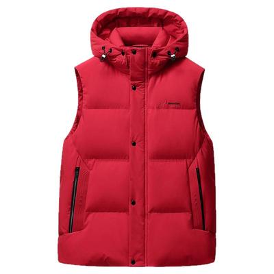 雅鹿2025年新款加厚可拆帽马甲男