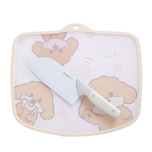 拜格菜板菜刀二合一套装女士厨房辅食切片刀具家用水果刀案板组合