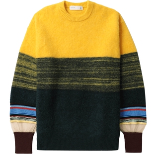 IT TOGA ARCHIVES女装灯笼袖针织衫新款时髦靓丽拼接彩色毛衣003X