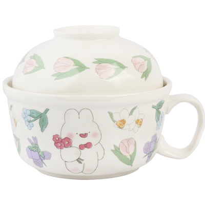 蓝莲花家居网红茉茉兔陶瓷泡面碗