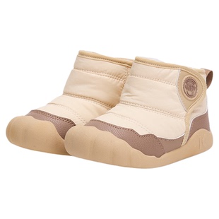 卡特兔宝宝学步鞋2025冬季赤足训练鞋高帮防水防滑保暖儿童棉鞋