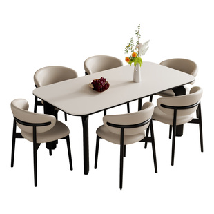 DDC岩板餐桌椅组合家用小户型简约高级感方桌子新款轻奢餐桌饭桌