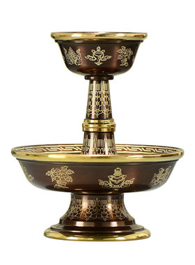 铜供酒杯八吉祥雕花室内居家用品八吉祥供杯家用贡酒杯装饰摆件