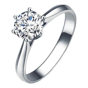 蒂芙星钻18K金培育钻石河南人工人造钻石手捧花经典六爪简约钻戒