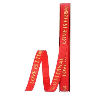 (10卷)1.0cm烫金罗纹LOVE织带 鲜花装饰蛋糕包捆礼品包装手工丝带