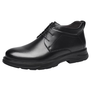 金猴男鞋冬季加绒保暖加厚羊毛中老年爸爸皮鞋皮高帮商务靴子棉鞋