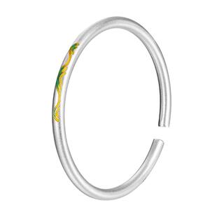 九乐足银999银手镯女低温烧蓝山盟海誓纯银手镯古法传承开口镯子