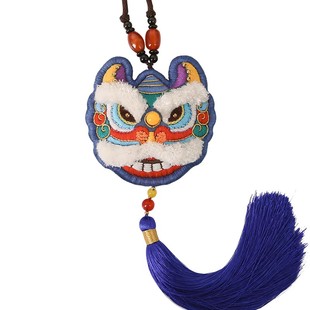 阿卡醒狮平安符手工刺绣diy材料包平安福随身香囊车挂件情侣礼物