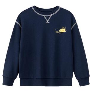 Levi's李维斯儿童圆领卫衣秋男女中大童露营印花宽松休闲套头上衣