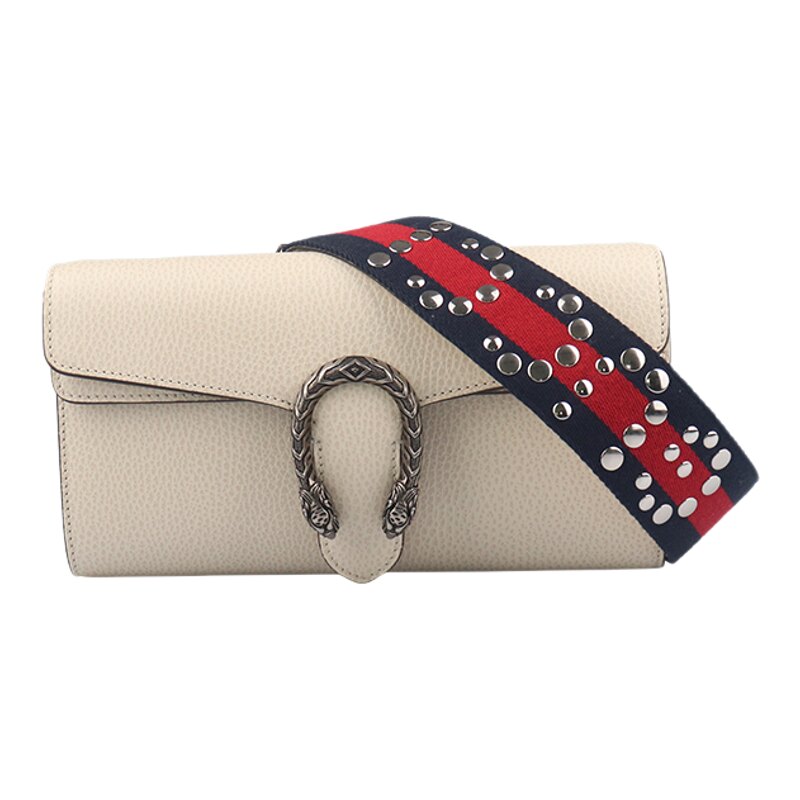 「9新」GUCCI古驰DIONYSUS 铆钉宽肩带肩背包二手奢侈品包包高级