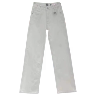 HX2G白色直筒拖地裤女2026春季新款宽松显瘦高腰弹力阔腿牛仔裤子