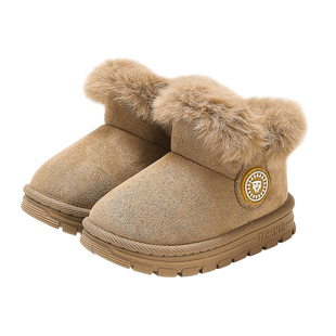 泰兰尼斯冬季儿童雪地靴男童女童加绒加厚保暖靴子儿童防滑棉鞋