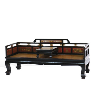 新中式仿古家具实木沙发老榆木罗汉床榻明清古典罗汉塌复古罗汉椅