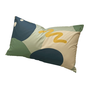 纯棉枕套100全棉整头枕头套一对装家用成人简约绿色枕芯内胆套男