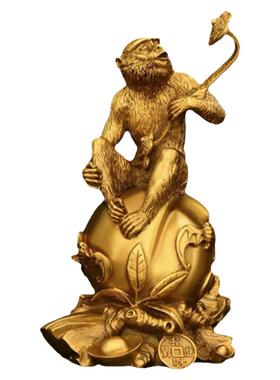 纯铜猴子摆件如意寿桃猴十二生肖铜猴元宝猴家居客厅装饰工艺礼品