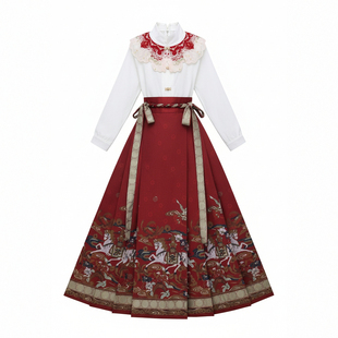 容华集2026新年女童马面裙套装儿童汉服古装新中式唐装汉服秋冬款