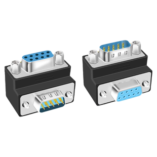 DB9/DB15/25针直角90度转换头弯脚公母头转接头带螺丝9针串口并口