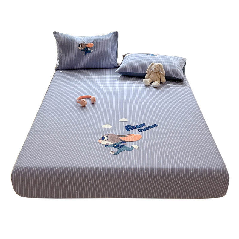 卡通全棉磨毛床笠单件纯棉加厚毛巾绣床罩床单单人隔脏床垫保护罩