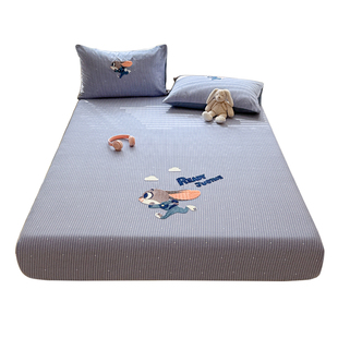 卡通全棉磨毛床笠单件纯棉加厚毛巾绣床罩床单单人隔脏床垫保护罩