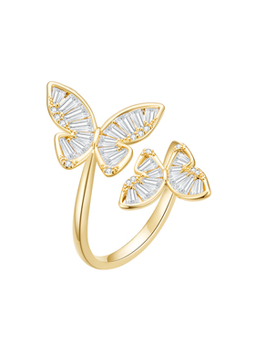 狙击蝴蝶陈妍希同款双生蝴蝶戒指
