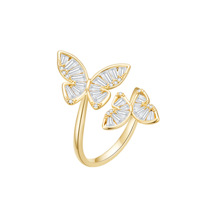 【陈妍希同款】EAUFLORA双生蝴蝶开口戒指女轻奢设计感闺蜜礼物