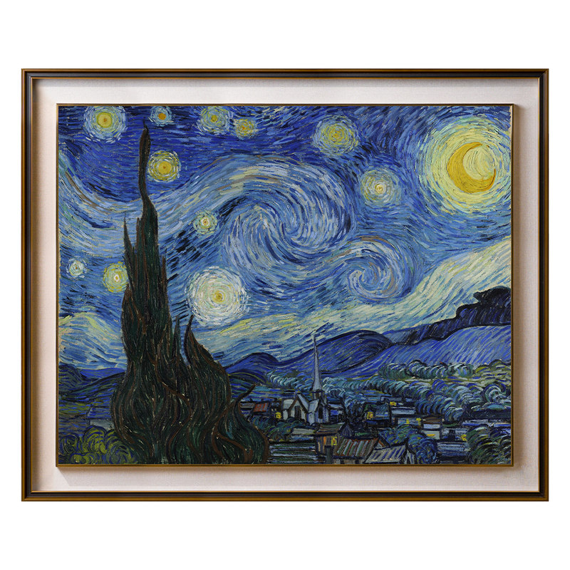 梵高-星月夜版画客厅装饰画挂画