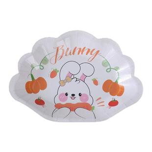 一次性卡通吐骨碟水果盘可爱家用餐桌盘食物残渣收纳盘餐具垃圾盘