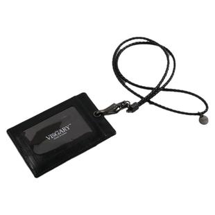 简约羊皮工作证件套公交卡套绳脖挂钥匙链多卡位地铁卡包情侣定制