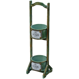 小花架子阳台迷你多肉花盆美式二层创意家居收纳装饰置物架插花架