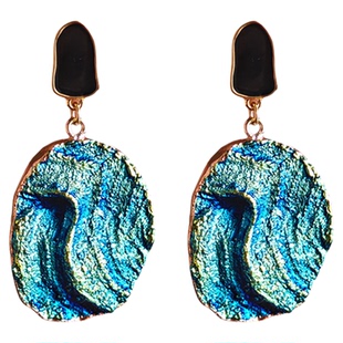 油画感星空耳环轻奢高级感气质港风小众独特耳饰女复古耳夹无耳洞