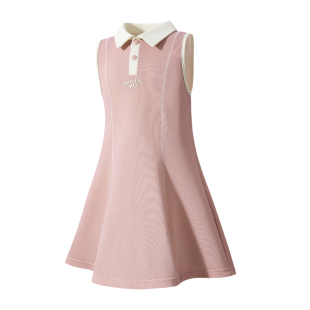 KK树女童连衣裙儿童Polo裙夏季运动吸湿排汗宝宝无袖裙子2026新款