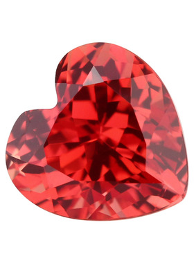 深帕帕拉恰色培育彩宝心形主石 刻面桃心形实验室蓝宝石精切裸石