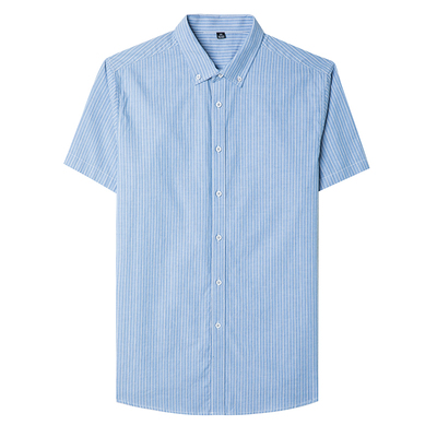 罗蒙男士高级感夏季纯棉短袖衬衫