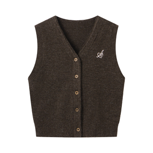 Even一雯【博主叠搭】韩系高智感含羊毛棕色日常叠穿单品马甲背心