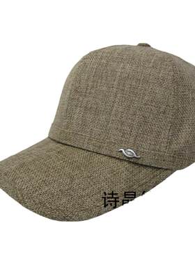 鸭舌帽老人男麻质春夏中老年户外