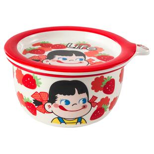 卡通陶瓷泡面碗带盖带勺微波炉碗上班族方便面碗大号汤碗碗筷套装