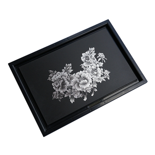 实木茶盘托盘套装组合面板更换中间盖板嵌入式排水管瓷盘面板配件