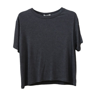 短款纯色莫代尔罩衫高腰露肚脐显瘦短袖休闲基础款T恤夏百搭上衣
