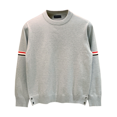 套头针织衫圆领个性拼接毛衣轻奢