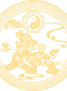 招财貔貅手机金属贴纸