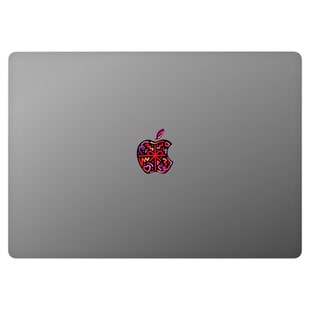 SkinAT适用MacBook Pro14/16 M5 Logo保护贴膜 笔记本苹果标志创意贴 Mac Air 13 卡通Logo贴纸 两个装