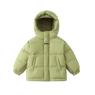 巴拉可儿童羽绒服三防加厚冬高充绒量抗寒男童鹅绒保暖面包服外套