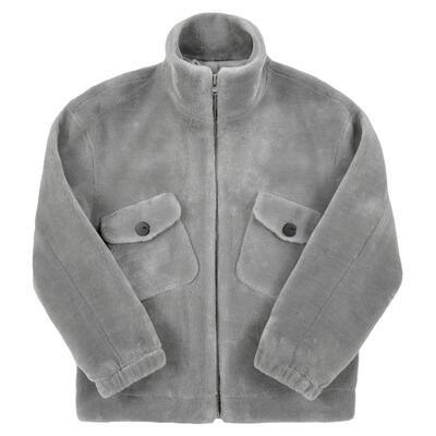 原创寸头可立可翻毛领夹克皮草男