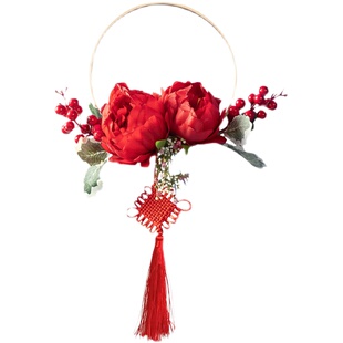 乔迁门把手喜庆挂饰花环新年入户装饰品创意客厅卧室墙上墙壁挂件