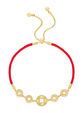 mck碎冰冰五帝钱红绳手链