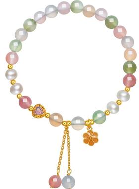 周六福S925银小喜桃手串女