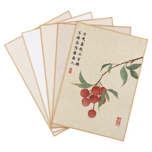 加厚手工包边书法作品纸熟宣生宣国画宣纸卡纸半生熟楮皮麻纸珠光云母工笔画没骨画纸书法小大尺寸软卡书法纸