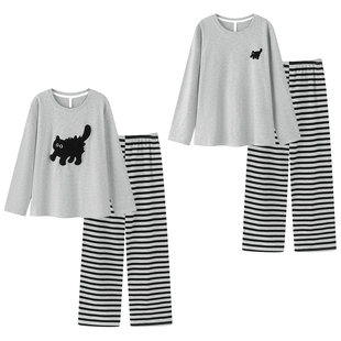 都市丽人棉拉架睡衣女秋冬2025新款长袖家居服情侣款纯棉男可外穿